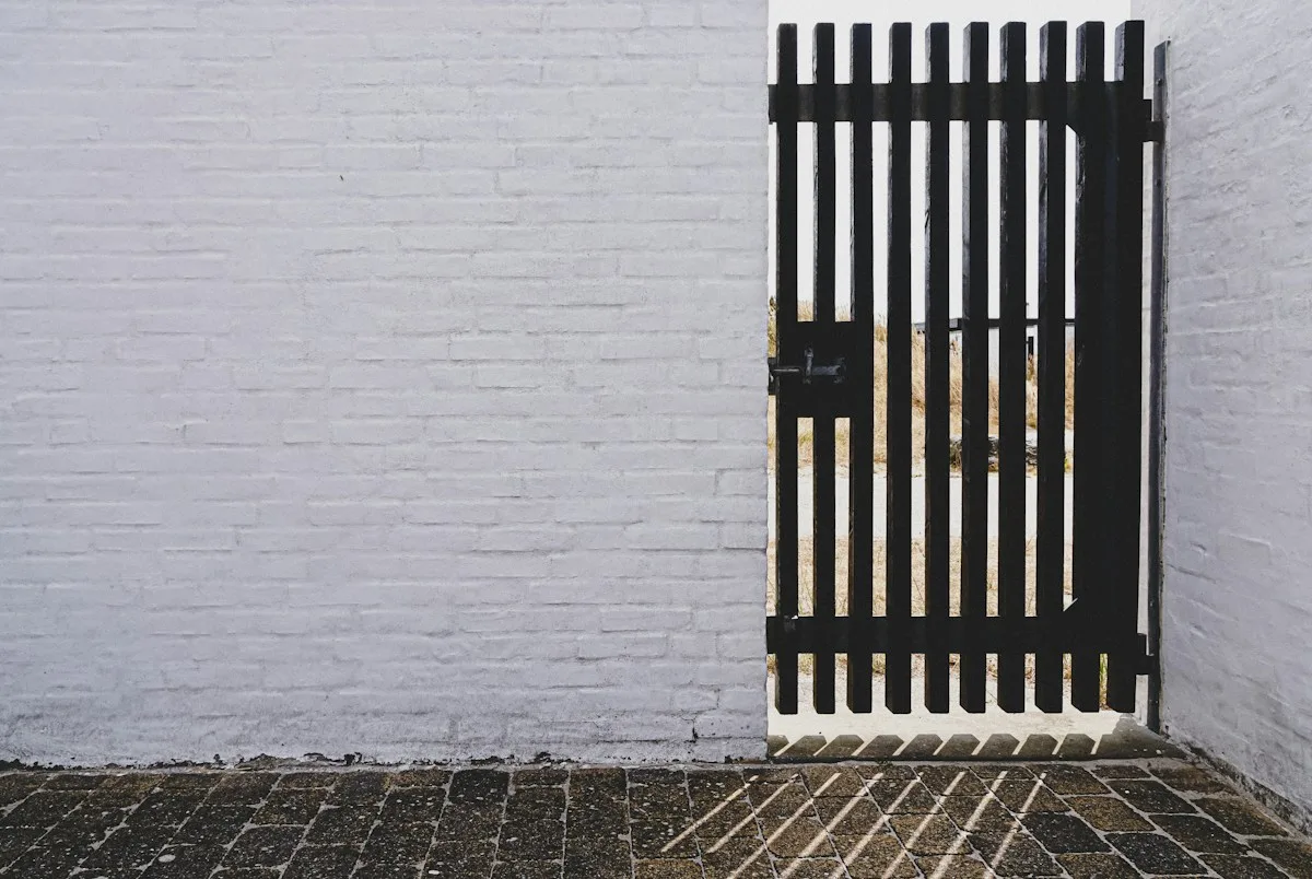 Finished metal gate; architectural reference